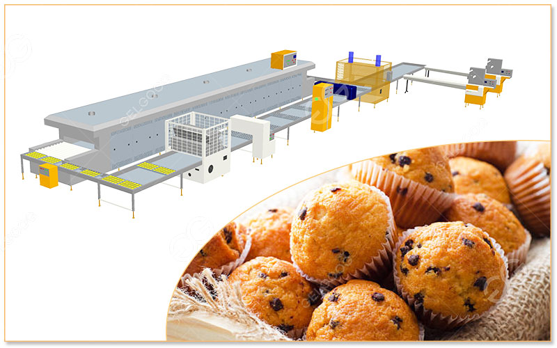 Ligne De Production De Gâteaux Aux Muffins Vers La France